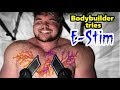 E-Stim on bodybuilders pecs
