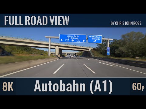Autobahn (A1), Germany: RP Stellheide - Maschener Kreuz - Hamburg - Barsbüttel - 8K (4320p/60p)