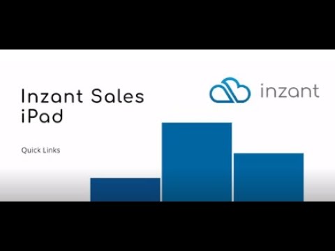 Inzant Sales iPad - Dashboard -  Quick Links