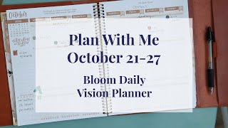 Weekly Plan With Me | October 21