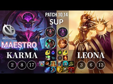 VG Maestro Karma vs Leona Sup - KR Patch 10.14