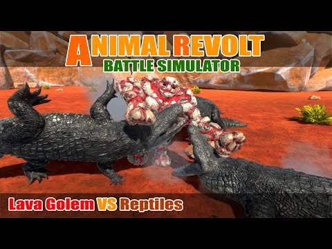 Lava Golem vs Reptiles - Animal Revolt Battle Simulator