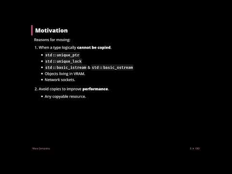 Modern C++: Move semantics & rvalue references