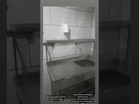 BANCADA PISTA QUENTE - SISTEMA DE EXAUTÃO E BANCADA COM CUBA - LUMINA INOX