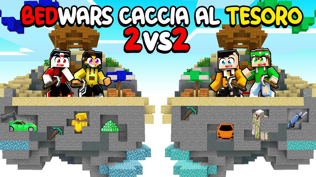 BEDWARS 2 vs 2 CACCIA AL TESORO - MARCY LOCO vs NICO BADDI MINECRAFT ITA