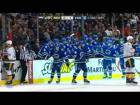 Canucks Vs Predators Chris Higgins 1-0 Goal 01/23/14 [HD]