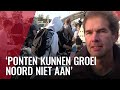 Fietsdemonstratie voor brug over het IJ