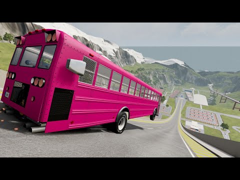 Dansworth American School bus D2500 Jump down the Car Jump arena | BeamNG.drive