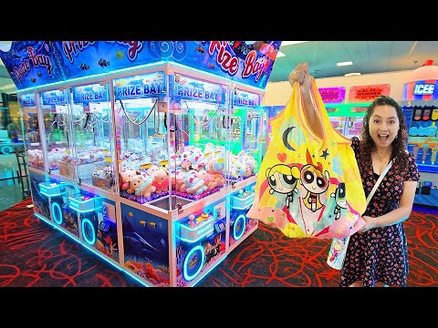 We Played EVERY Claw Machine at the Arcade! How many prizes did we win?