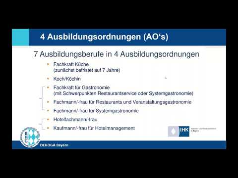 Neuordnung der gastgewerblichen Ausbildungsberufe