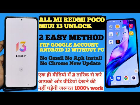 All Xiaomi/Redmi Miui 13 FRP | New Method Without Pc Android 11/12 |Miui 13 FRP Bypass New Method