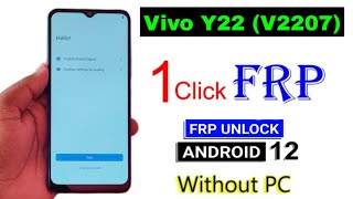 Vivo Y22 Frp Bypass Android 12 | Vivo Y22 (V2207) Google Account Remove Without Pc | 100% Free