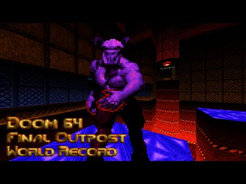 DOOM 64 (2020) - E1M8 Final Outpost: Speedrun World Record in 1:27