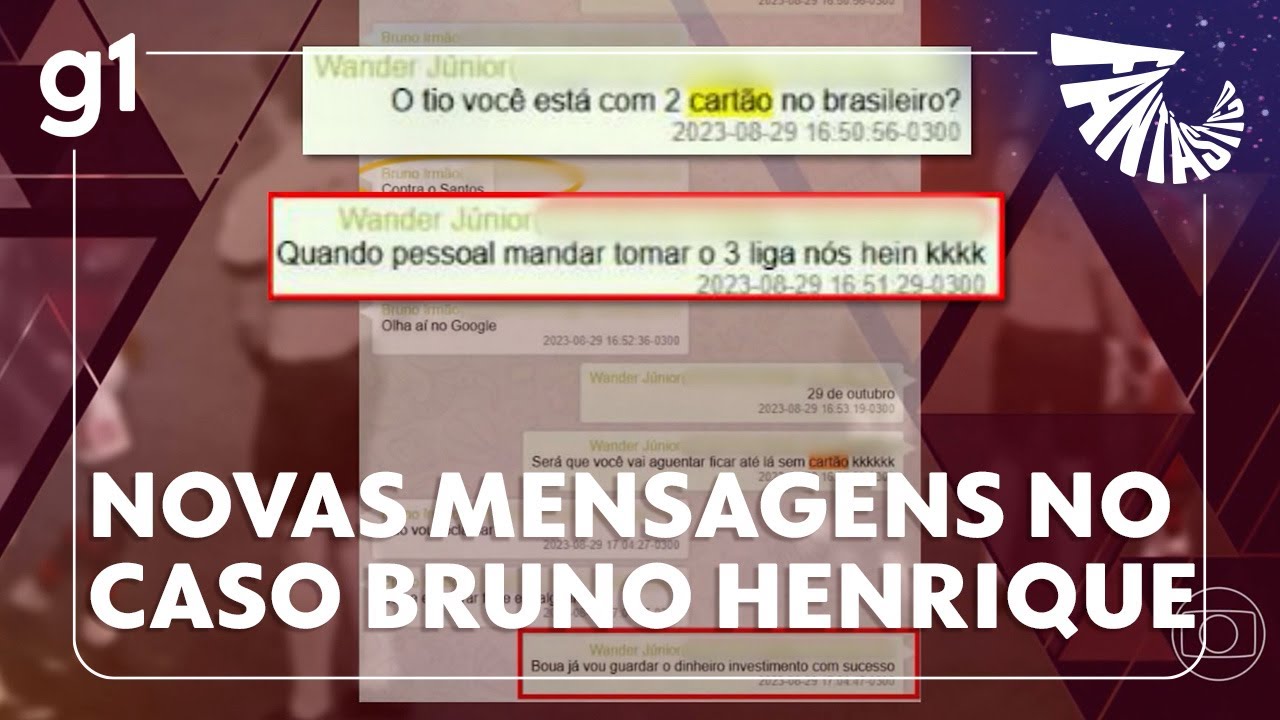Fantástico exibe mensagens exclusivas da investigação contra Bruno Henrique #g1 #notícias