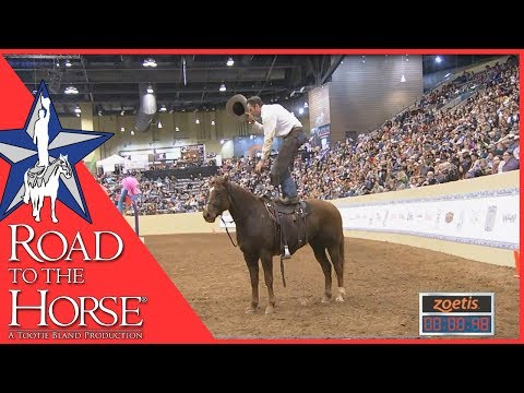 Must Watch - Jonathan Field famous buck off at Road to the Horse 2014 - Part Two