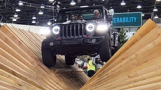 We go for a ride in the new Jeep Wrangler 4xe! Can you go off-road indoors?