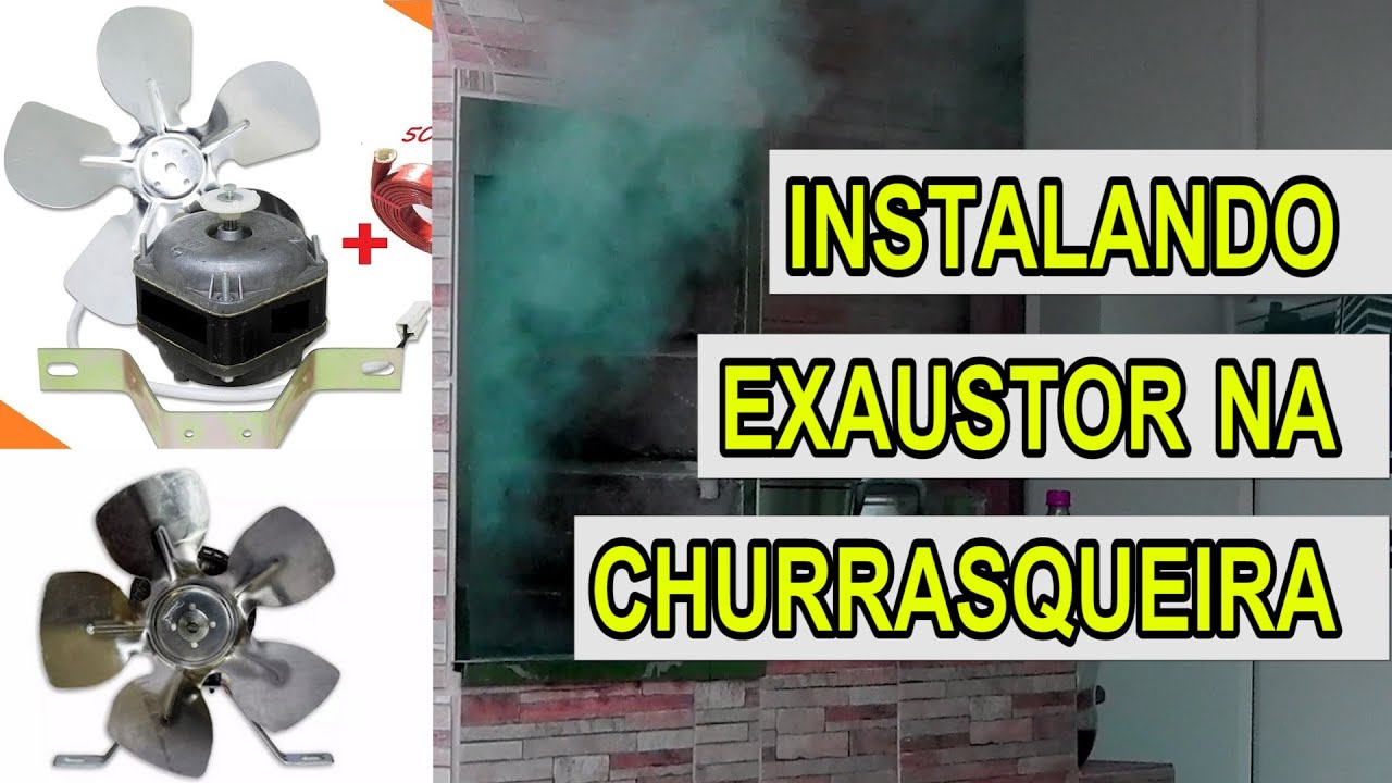 Exaustor de 13 cm na chaminé da churrasqueira, veja o resultado.