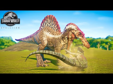 Spinosaurus vs Metriacanthosaurus vs Indoraptor vs Indominus Rex Breakout and Fight🌍