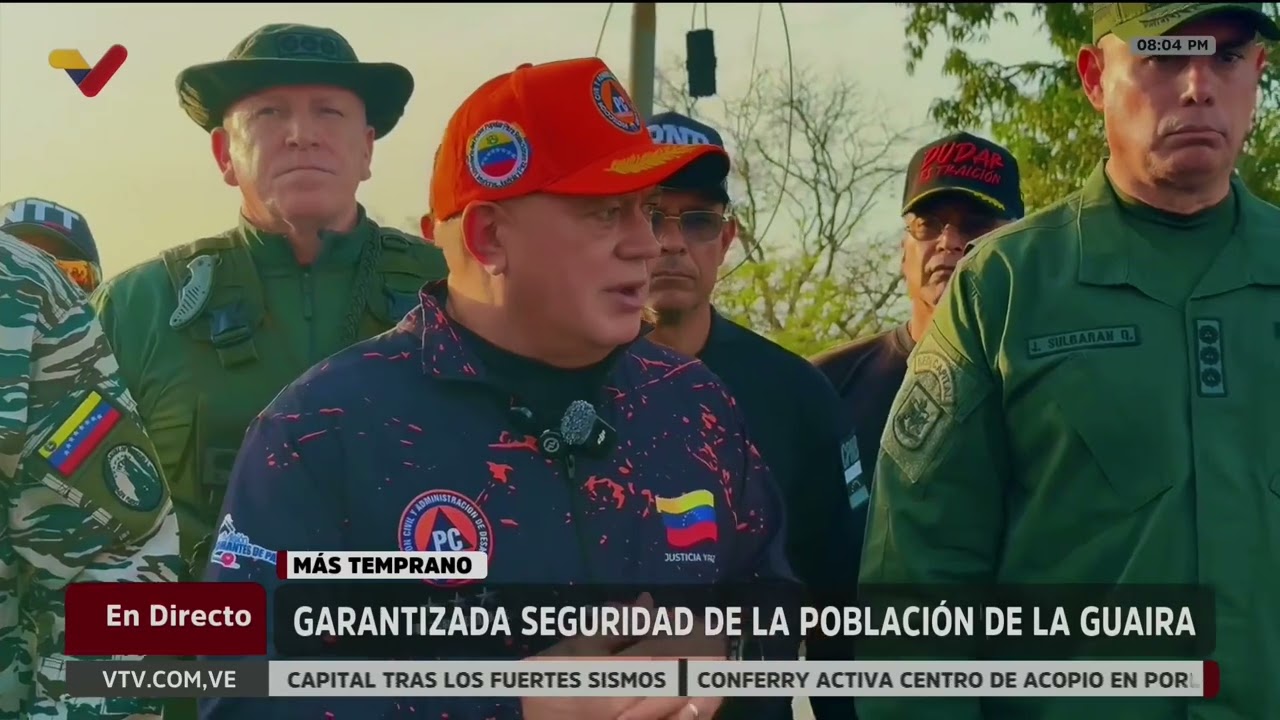 Segundo video con declaraciones de Diosdado Cabello desde La Guaira tras terremoto, 25 junio 2026
