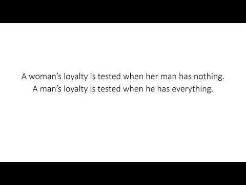 A woman’s loyalty is tested when her man has nothing.