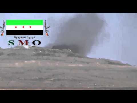 استهداف  قوات النظام بصاروخ تاو من قبل فرقة الحمزة في تل عريد في محافظة درعا