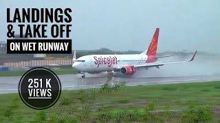 preview picture of video 'Wet runway! Landings & take off at Mangaluru International Airport IXE/VOML'