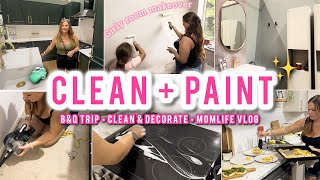 Clean and decorate | DIY room makeover | clean with me uk | B&Q panelling kit
