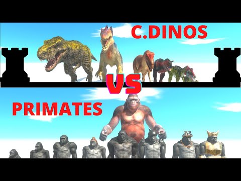 CARNIVORE DINOS CHALLENGE GORO + PRIMATES TOWER - ANIMAL REVOLT BATTLE SIMULATOR
