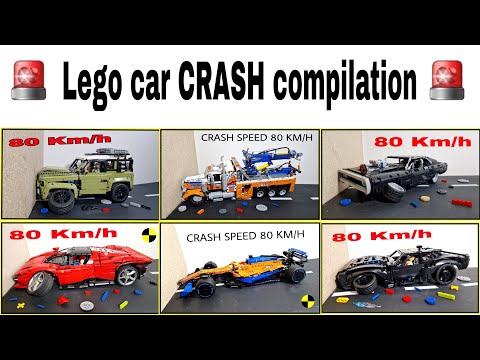 Car CRASH compilation 🚨 80KM/H - 50MPH 🚨 Lego Technic car Crash Test