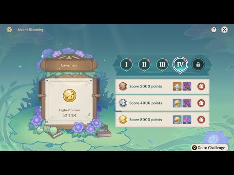 Second Blooming: Challenge 4 - Cavemen [Genshin Impact][3.4 Event]