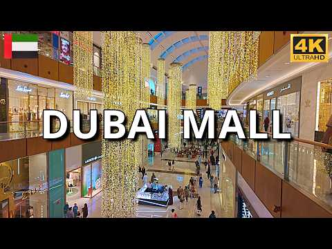Dubai Mall Walking Tour 4K | Downtown Dubai, Aquarium & Fountain