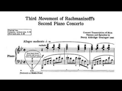 Rachmaninov/Grainger - Piano Concerto No. 2, 3rd movement (audio + sheet music)