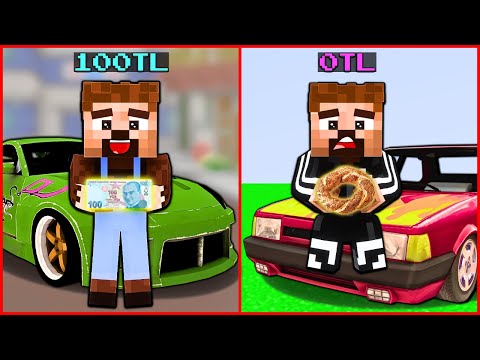 100TL İLE BİR GÜN GEÇİRMEK! 😱 - Minecraft