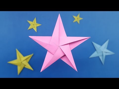 How to make Origami Star - Five Pointed Paper Star Instructions Video