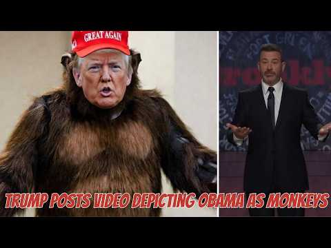 Jimmy Kimmel Mocks Trump Over Video Depicting Barack Obama as Monkeys