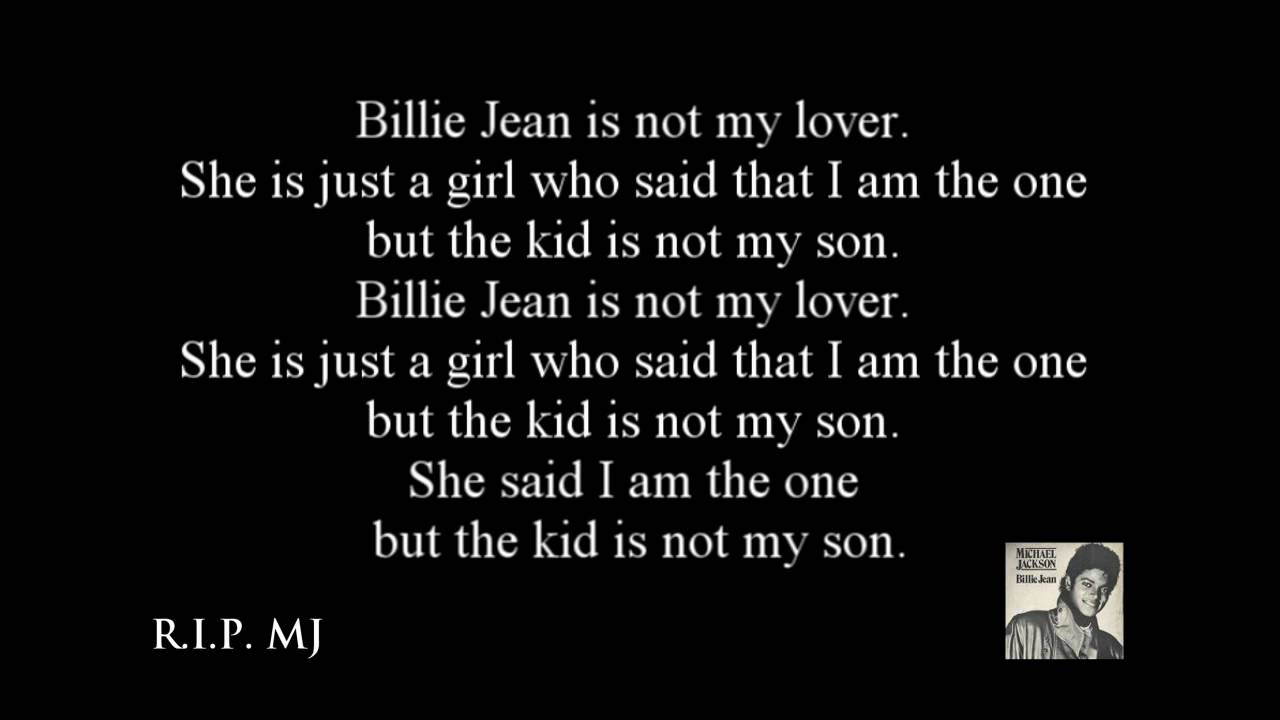 michael jackson billy jean lyrics