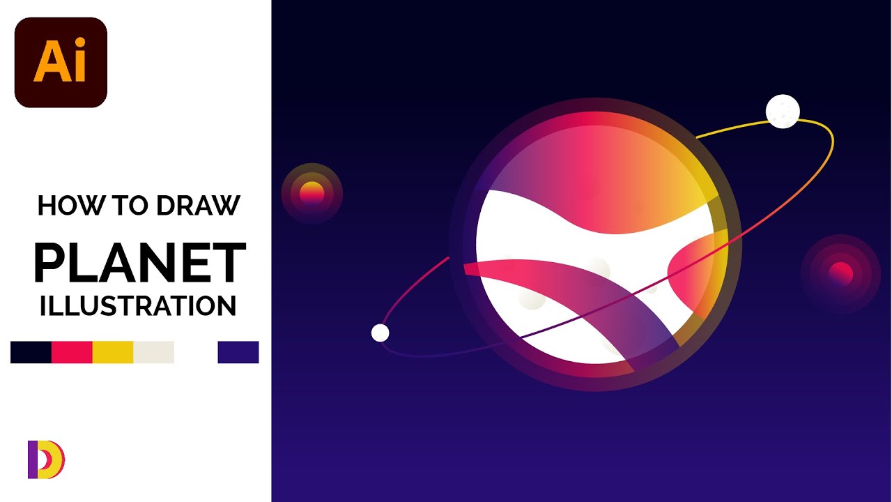 HOW TO DESIGN GLASS PLANET VECTOR ILLUSTRATION | COMPLETE STEP BY STEP ADOBE ILLUSTRATOR TUTORIAL
