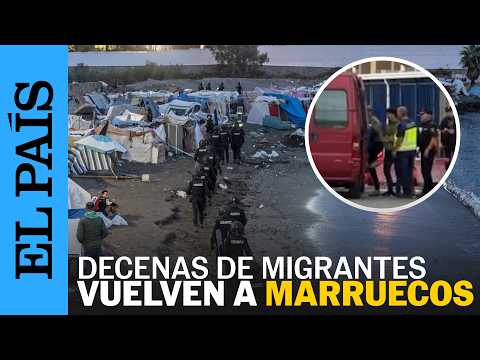 Decenas de migrantes vuelven a MARRUECOS de forma voluntaria tras el desalojo de la playa Benítez