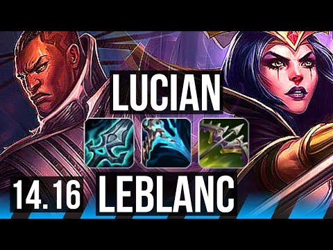 LUCIAN vs LEBLANC (MID) | 8/2/9, Legendary | EUW Challenger | 14.16