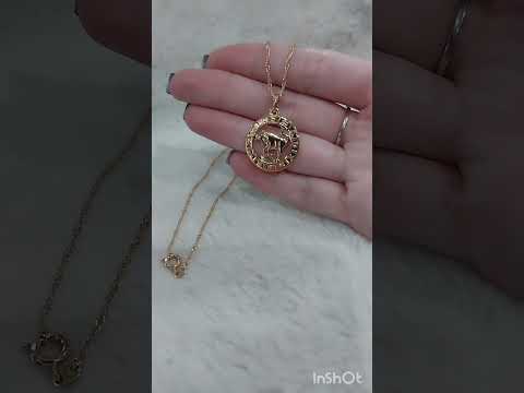 Солидный подарок девушке "Золотой Телец в оправе 12 знаков" - колье ювелирный сплав в бархатной коробочке - фото 1 - id-p1832218326