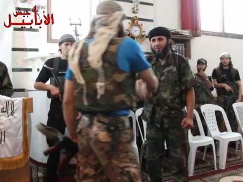 أخذ البيعة من قادة الكتائب وبعض المتواجدين في بيان تشكيل جيش الأبابيل في محافظة درعا