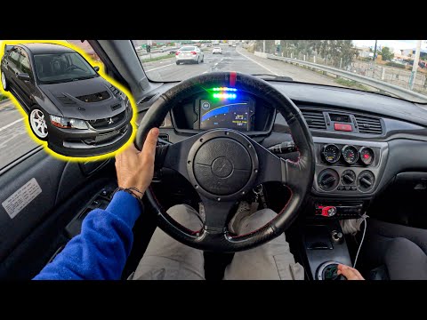 POV ACTION of my LOUD 560WHP Mitsubishi EVO! (Hood Exit Exhaust)