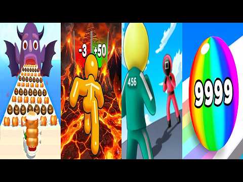 Sandwich Runner VS Tall Man Run VS Giant Rush VS Number Ball Blend Challenge - All Levels Gameplay 1