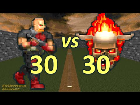 30 Sergeants vs 30 Lost Souls - Monster Infighting - Doom Retro Battles