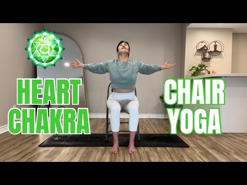 12 Mins 💚Heart Chakra Chair Yoga | Chest, Shoulders, and Upper Back Flexibility