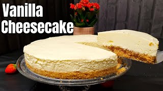 Vanilla Cheesecake recipe.How to make vanilla cheesecake at home.