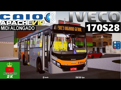 PBS RETURNS! |Caio Apache Vip 4 Midi Alongado Iveco 170S28 |Linha 983: Vigario Geral ZN TH Baker Map