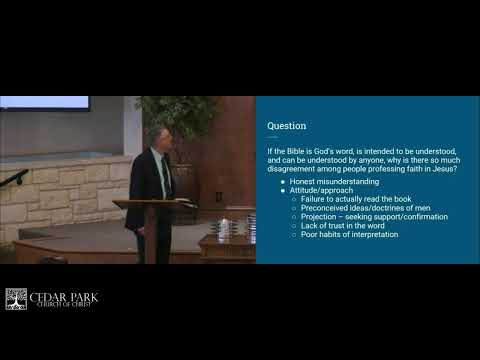 20220123AM Cedar Park church of Christ - Patrick Gaughan - How to Study the Bible