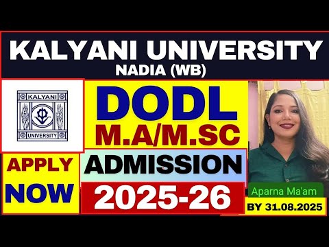 Kalyani University Admission 2025-26 | Kalyani University Distance M.A/M.SC Admission 2025-26 |#pg 