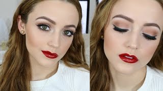 Simple Holiday Makeup Tutorial | Glossy Red Lips